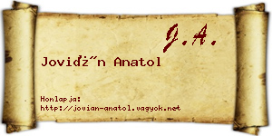 Jovián Anatol névjegykártya